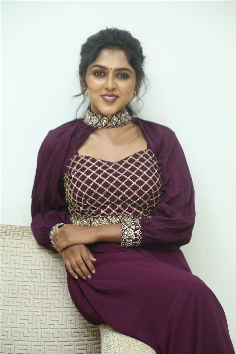 Telugu Actress Charishma Shreekar in Maroon Dress